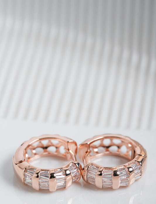 Rose Gold Diamond Hoops